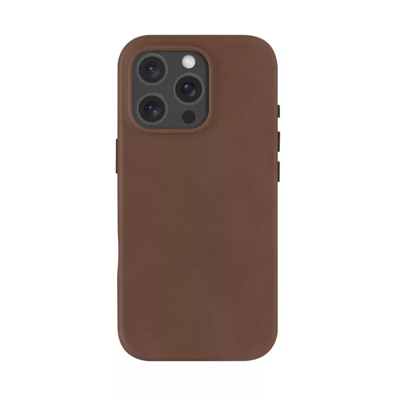 Pokrowiec dbramante1928 Roskilde do iPhone 16 Pro w kolorze Dark Tan łączy ponadczasową elegancję z nowoczesną funkcjonalnością