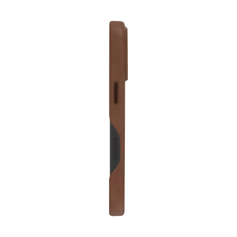 Pokrowiec dbramante1928 Roskilde do iPhone 16 Pro w kolorze Dark Tan łączy ponadczasową elegancję z nowoczesną funkcjonalnością
