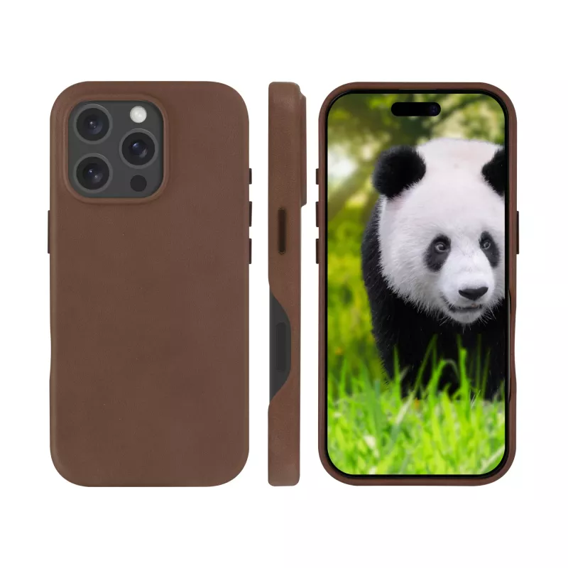 Pokrowiec dbramante1928 Roskilde do iPhone 16 Pro w kolorze Dark Tan łączy ponadczasową elegancję z nowoczesną funkcjonalnością