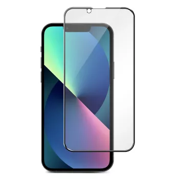 Szkło hartowane na ekran eSTUFF Titan Shield do Apple iPhone 13 / 13 Pro / 14 — pełne pokrycie, czarna ramka