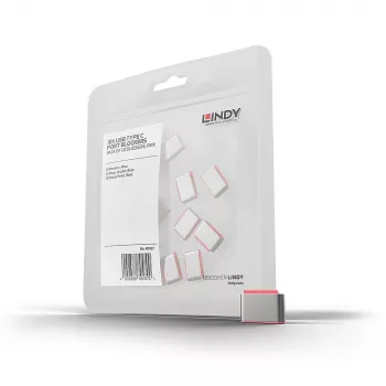 Lindy Blokady portów USB typu C (bez klucza) – 10 szt., różowe