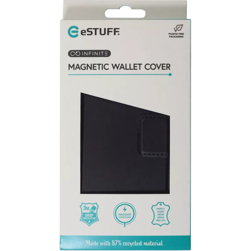 Etui eSTUFF ES67160101 do smartfona 17 cm (6,7 cala) Etui portfelowe Czarny