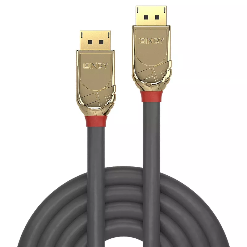 Kabel Lindy 0,5 m DisplayPort 1.4, Gold Line