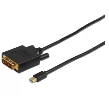 Kabel wideo Microconnect MDPDVI1B 1 m Mini DisplayPort DVI-D Czarny