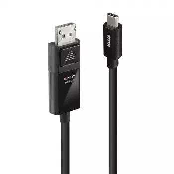 adapter kablowya Lindy 3m USB Type C do DP 8K60, 3 m, USB Type-C, DisplayPort, męski, męski, prosty