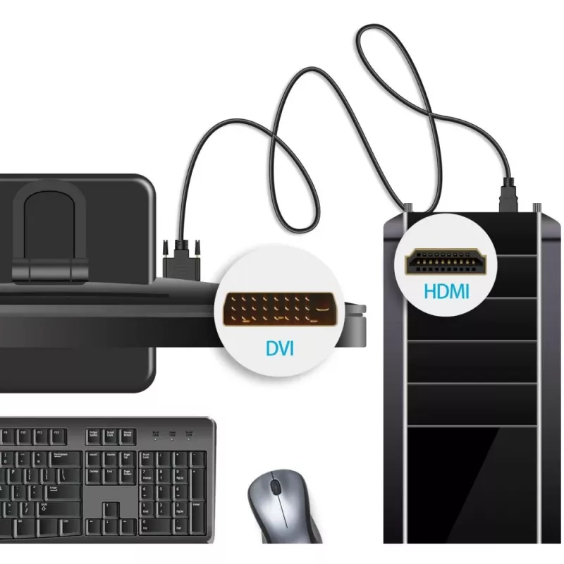 Kabel wideo Techly HDMI do DVI-D M/M 1,8 m ICOC HDMI-D-018
