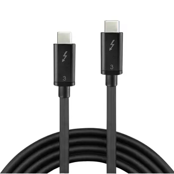 Lindy 0.5m Thunderbolt 3 kabel, Passive, 0.5 m, USB C, USB C, USB 3.2 Gen 1 (3.1 Gen 1), Male/Male, Czarny