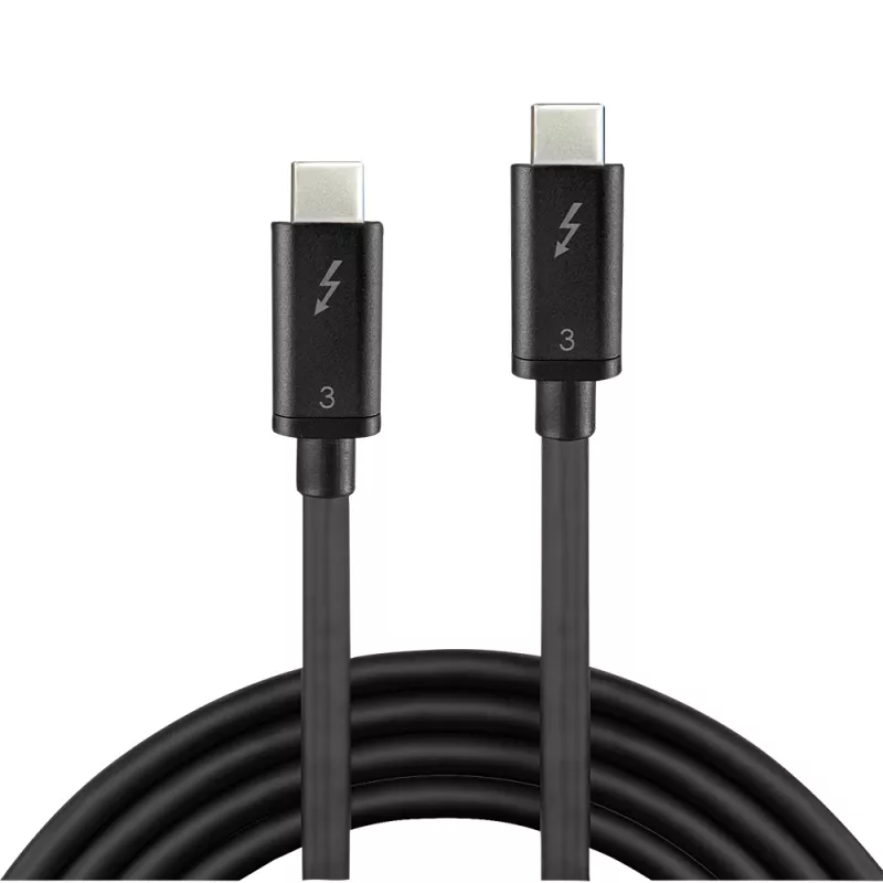 Lindy 0.5m Thunderbolt 3 kabel, Passive, 0.5 m, USB C, USB C, USB 3.2 Gen 1 (3.1 Gen 1), Male/Male, Czarny