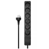 Microconnect MC-GRU0605DKB przedłużacz zasilający 5 m 6 gniazd AC wewnątrz pomieszczeń Czarny