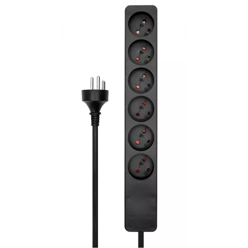 Microconnect MC-GRU0605DKB przedłużacz zasilający 5 m 6 gniazd AC wewnątrz pomieszczeń Czarny