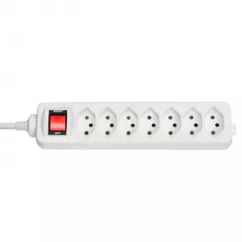 Lindy 73168 przedłużacz zasilający 7 gniazd AC Wewnętrzny Biały