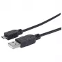 Kabel Manhattan USB-A na Micro-USB, 1,8 m, męski na męski, czarny, 480 Mb/s (USB 2.0), Hi-Speed USB, dożywotnia gwarancja, odpowiednik UUSBHAUB6.