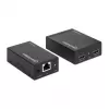 Manhattan HDMI 1080p przez Ethernet Extender Kit, Do 50 m pojedynczym kablem Cat6, Moduły Tx i Rx, Obsługa IR, Trzyletnia gwarancja