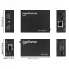 Manhattan HDMI 1080p przez Ethernet Extender Kit, Do 50 m pojedynczym kablem Cat6, Moduły Tx i Rx, Obsługa IR, Trzyletnia gwarancja