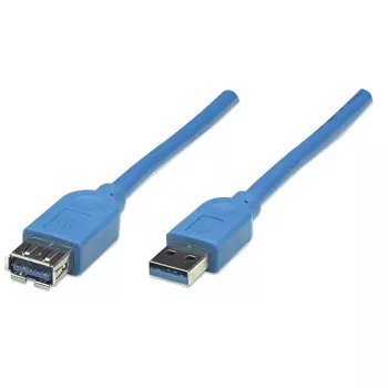 Przedłużacz USB-A na USB-A Manhattan 2 m męski na żeński niebieski