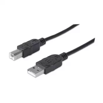 Kabel USB-A do USB-B Manhattan 333368 1,8 m Wtyk męski na wtyk męski Czarny