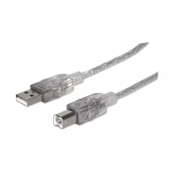 Kabel USB-A do USB-B Manhattan 345408 5m Męski do Męskiego Srebrny