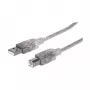 Kabel USB-A do USB-B Manhattan 345408 5m Męski do Męskiego Srebrny