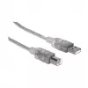 Kabel USB-A do USB-B Manhattan 345408 5m Męski do Męskiego Srebrny