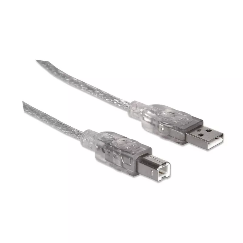 Kabel USB-A do USB-B Manhattan 345408 5m Męski do Męskiego Srebrny