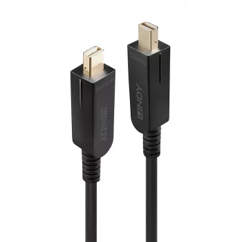 Kabel Lindy 70m Światłowodowy Hybrydowy Mini DisplayPort 1.4 z odłączanymi złączami DP