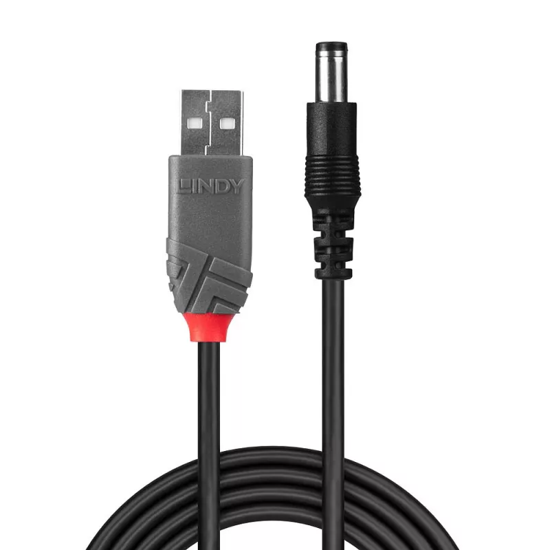 adapter kablowy USB A męski - DC 5.5/2.1 mm męski Lindy 70268
