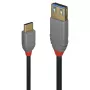 Lindy 0,15m adapter kablowyowy USB 3.2 Typ C na A, 10Gbps, Anthra Line