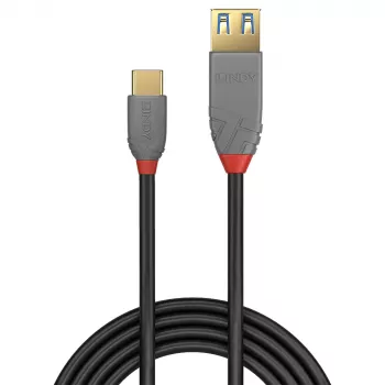 Lindy 0,15m adapter kablowyowy USB 3.2 Typ C na A, 10Gbps, Anthra Line
