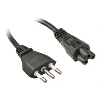Lindy 2m, CEI23-16-VII - IEC 320 C5, czarna wtyczka C5
