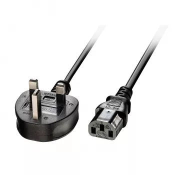 Kabel zasilający Lindy 5m wtyczka UK 3-pin na IEC C13, czarny, 5 m, gniazdo C13