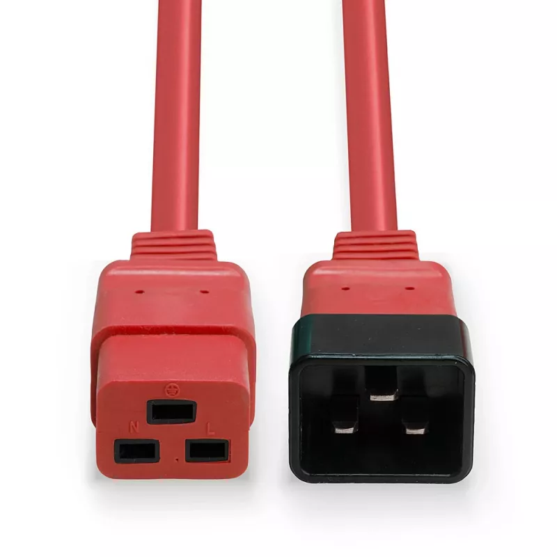 Lindy 3m IEC C19 do C20 Kabel przedłużający, czerwony