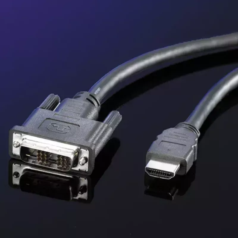 Kabel DVI ROLINE DVI (18+1) M - HDMI M 2 m