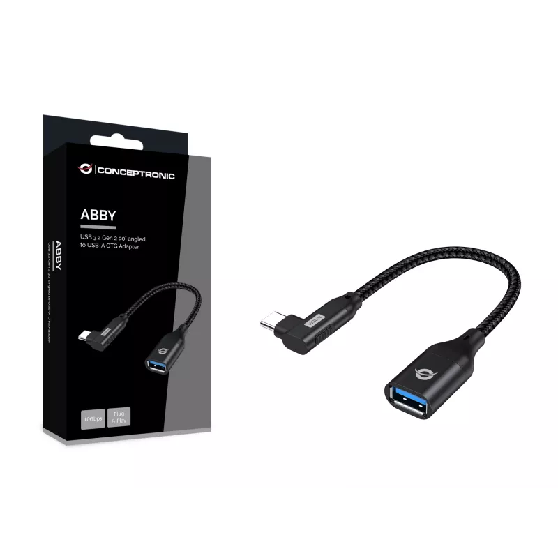 Conceptronic ABBY19B USB 3.2 Gen 2 adapter 90° kątowy do USB-A OTG