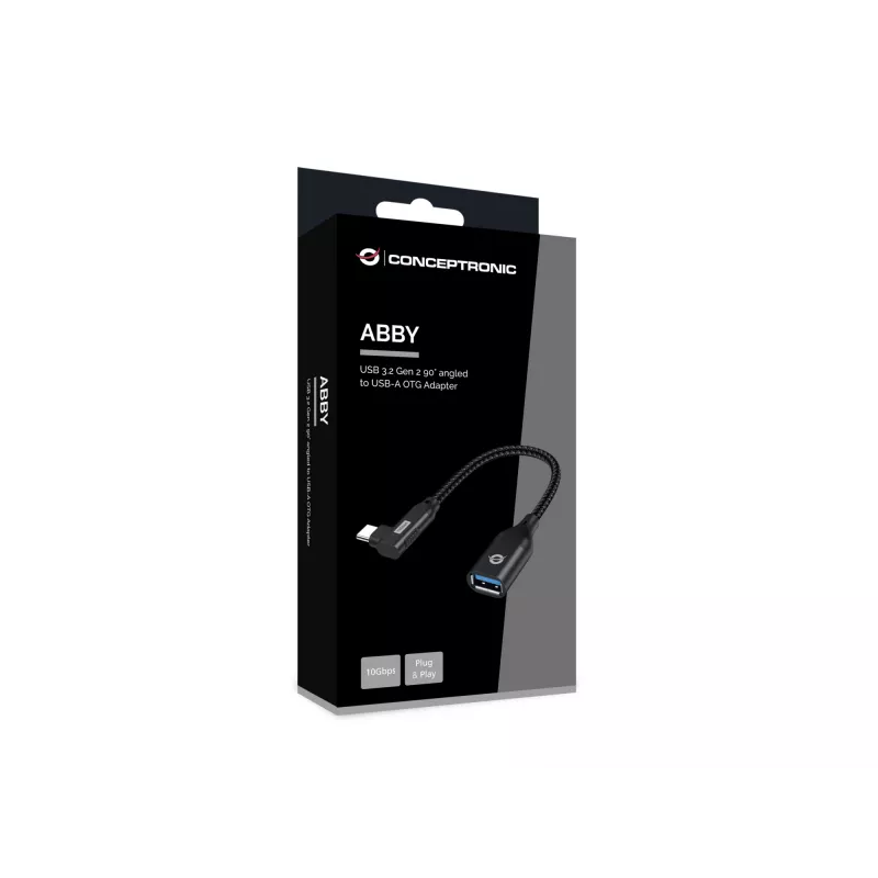 Conceptronic ABBY19B USB 3.2 Gen 2 adapter 90° kątowy do USB-A OTG