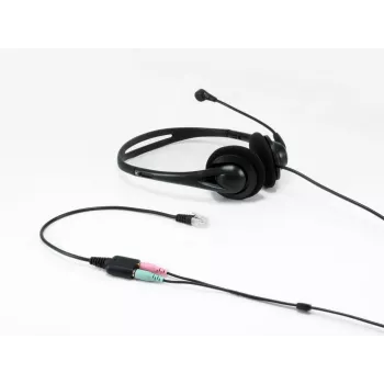Equip przejściówka audio RJ9 na 2x 3,5 mm do zestawu słuchawkowego czarna 0,25 m