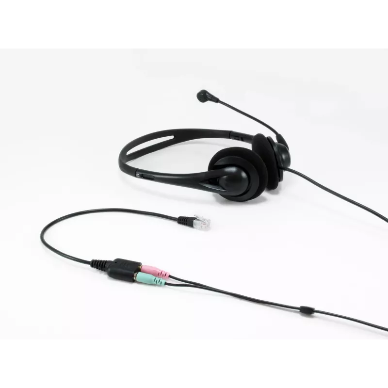 Equip przejściówka audio RJ9 na 2x 3,5 mm do zestawu słuchawkowego czarna 0,25 m