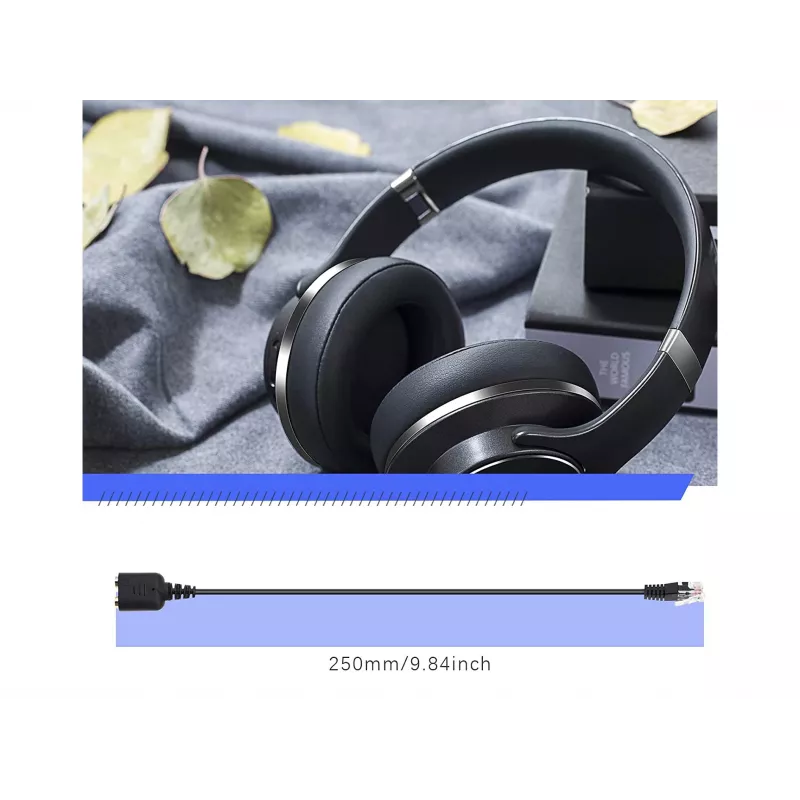 Equip przejściówka audio RJ9 na 2x 3,5 mm do zestawu słuchawkowego czarna 0,25 m