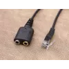 Equip przejściówka audio RJ9 na 2x 3,5 mm do zestawu słuchawkowego czarna 0,25 m