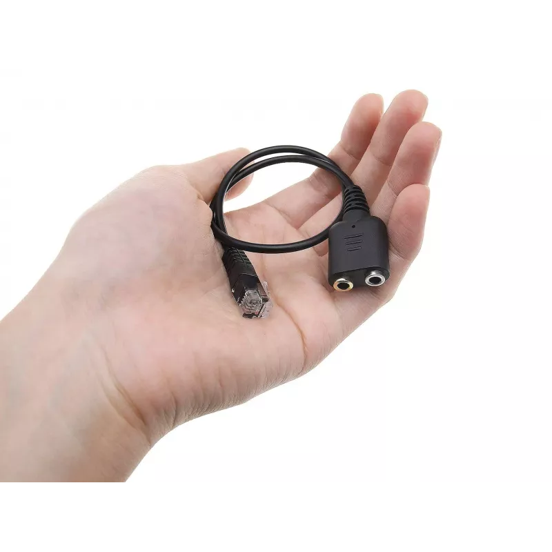 Equip przejściówka audio RJ9 na 2x 3,5 mm do zestawu słuchawkowego czarna 0,25 m