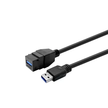 Wkładka keystone USB 3.0 Typ-A żeński na Typ-A żeński, VivoLink PROKEYUSB3AFM3B, czarny