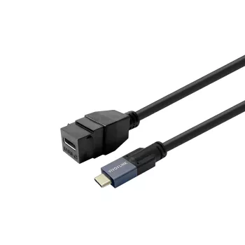 Adapter żeński USB-C VivoLink PROKEYUSBCFM1B — panelowy, czarny