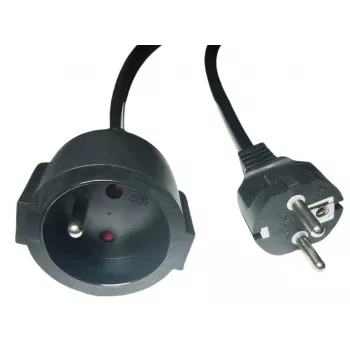 Przedłużacz zasilający MicroConnect MC-PE0500FRB 500 cm z wtyczką EU, czarny
