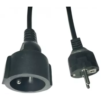 Przedłużacz zasilający MicroConnect MC-PE0500FRB 500 cm z wtyczką EU, czarny