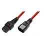 Microconnect MC-C13C14LOCK-1.5M kabel zasilający Czerwony Wtyk C13 Gniazdo C14