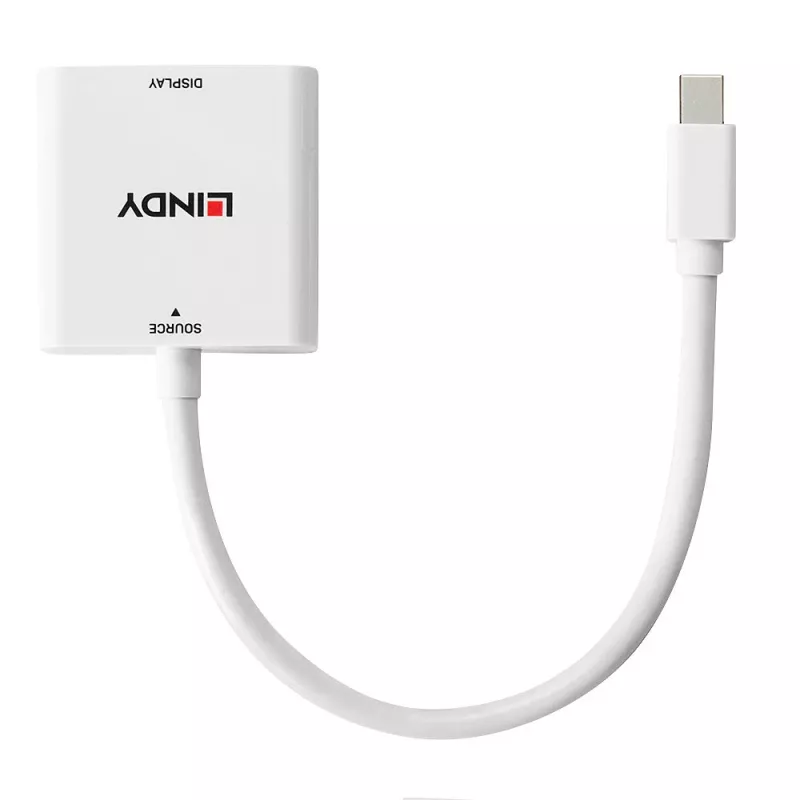 Konwerter Lindy Mini DisplayPort na DVI 0,18 m Mini DisplayPort DVI-I