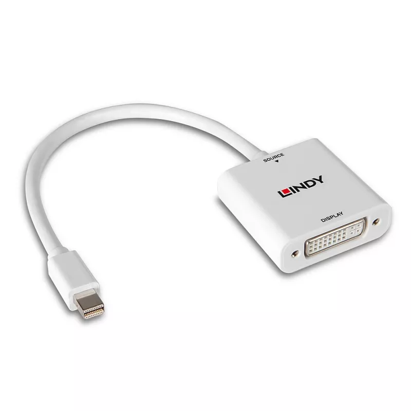 Konwerter Lindy Mini DisplayPort na DVI 0,18 m Mini DisplayPort DVI-I