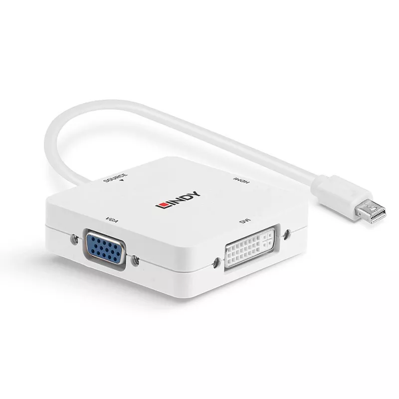 Lindy Mini DisplayPort 1.2 na HDMI 1.4, DVI i VGA - konwerter