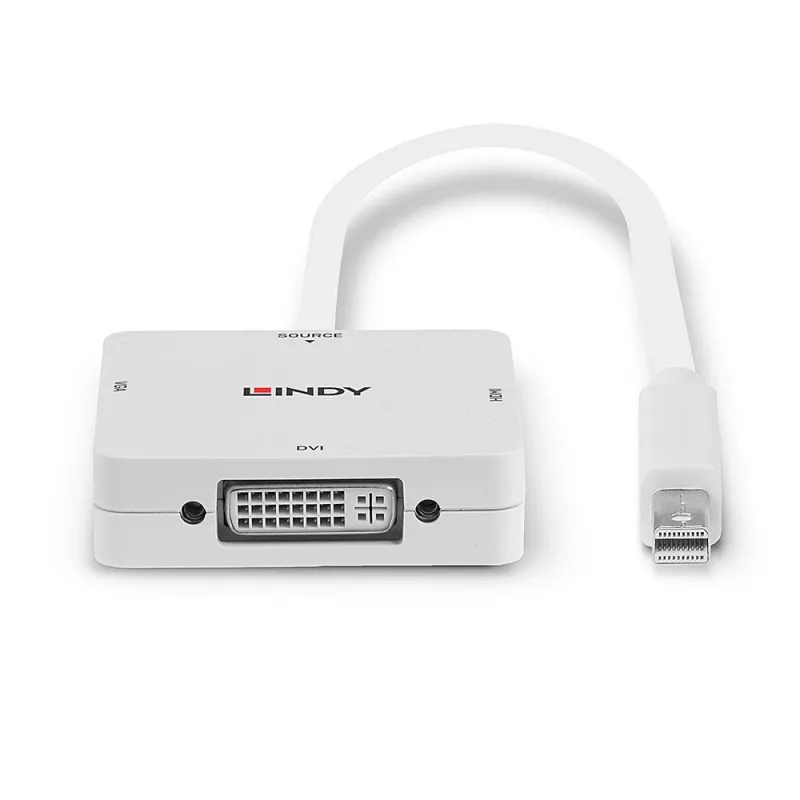 Lindy Mini DisplayPort 1.2 na HDMI 1.4, DVI i VGA - konwerter