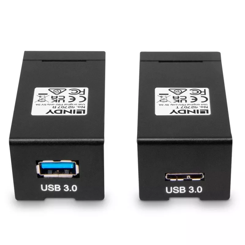 Nadajnik i odbiornik AV Lindy 200m Światłowodowy przedłużacz USB 3.0