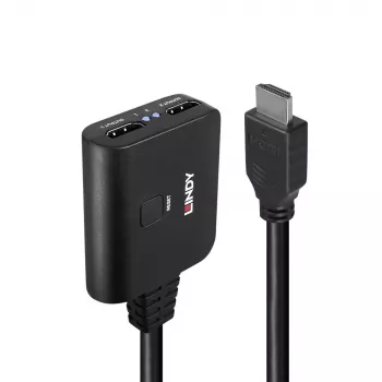 Lindy 2-portowy kabel rozdzielacza HDMI 4K60 czarny 3840x2160